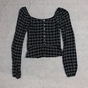 hollister puff sleeve peplum blouse